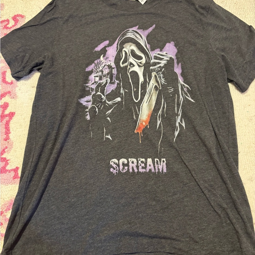 Bella Canvas Gray and Purple Short Sleeve Tee